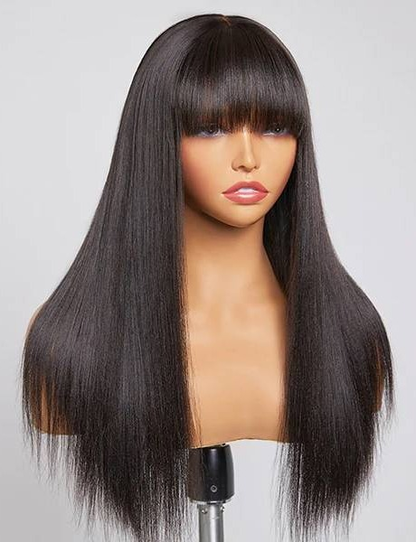 Simidola Undetectable 5x5 HD Lace Yaki Straight Ultra Natural Wig With Bangs