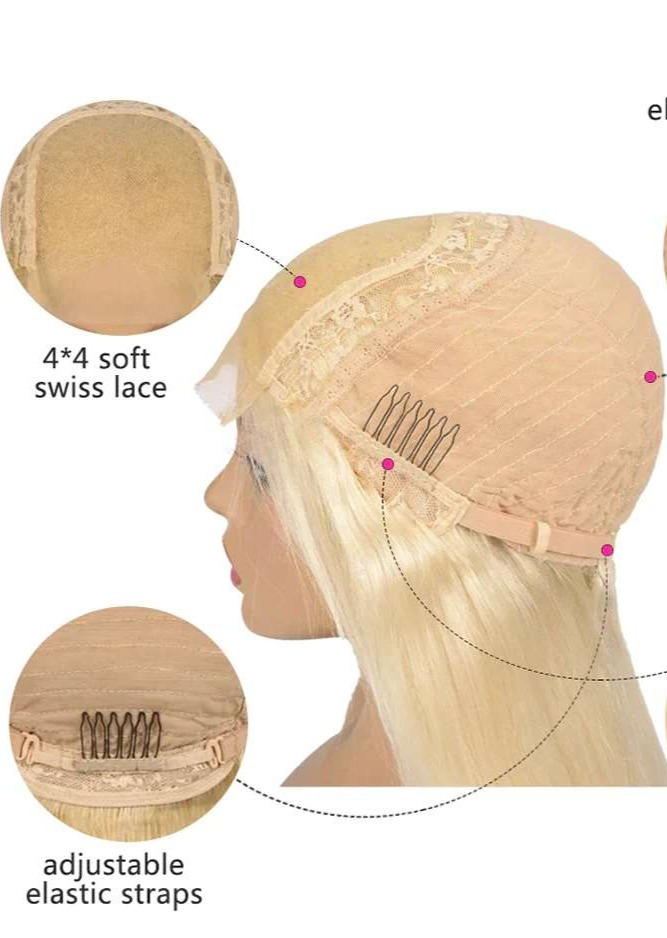 Simidola 4x4 Transparent Lace 613 Blonde Body Wave Human Hair Wig